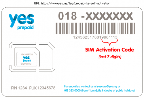Yes PrepaidSIM(for activation)