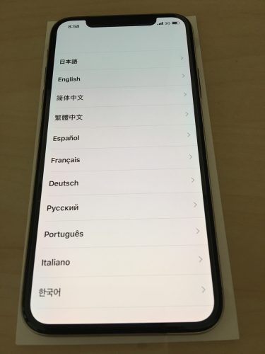 iPhone X言語選択