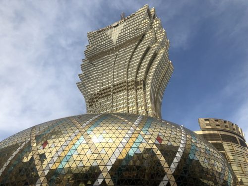 マカオの旧市街のビル