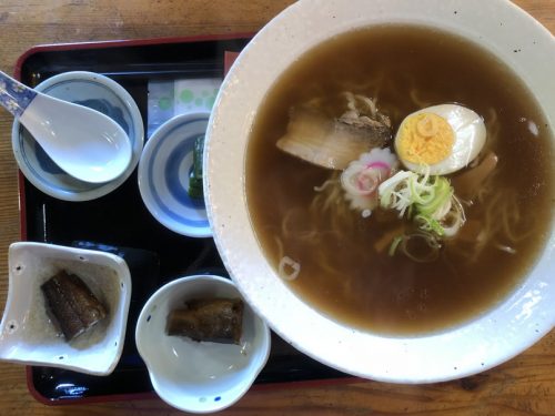 仙北市の森の駅の長四郎お勧め「いわな桜くんせいラーメン」