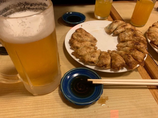 円盤餃子とビール